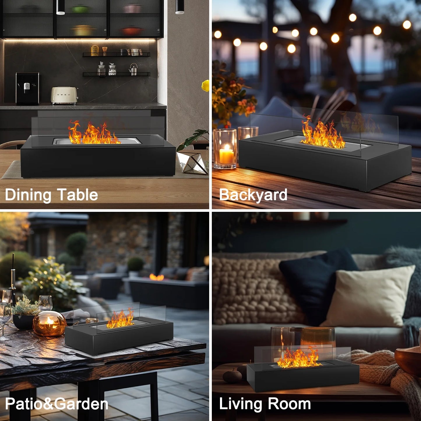 Tabletop Fire Pit Portable Indoor&Outdoor,  Table Top Fire Pit, Tabletop Ventless Fireplace Christmas Gifts for Women