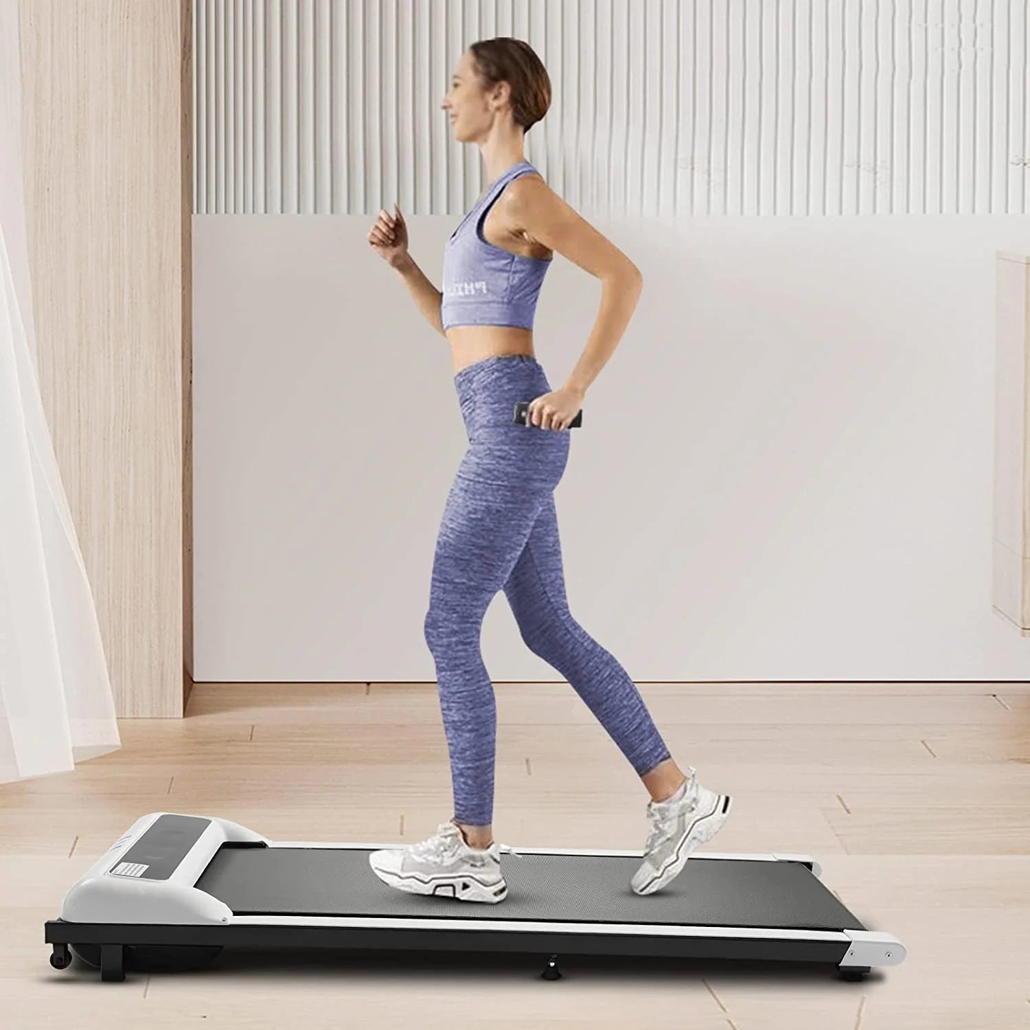 2In1 2.25HP under Desk Electric Treadmill Walking Running Machine Remote Control